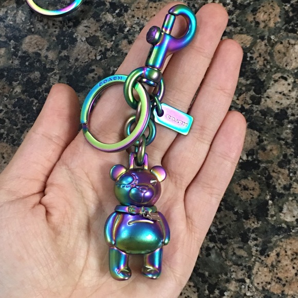 Coach Hologram Iridescent Teddy Bear Bag Charm - Picture 2 of 8